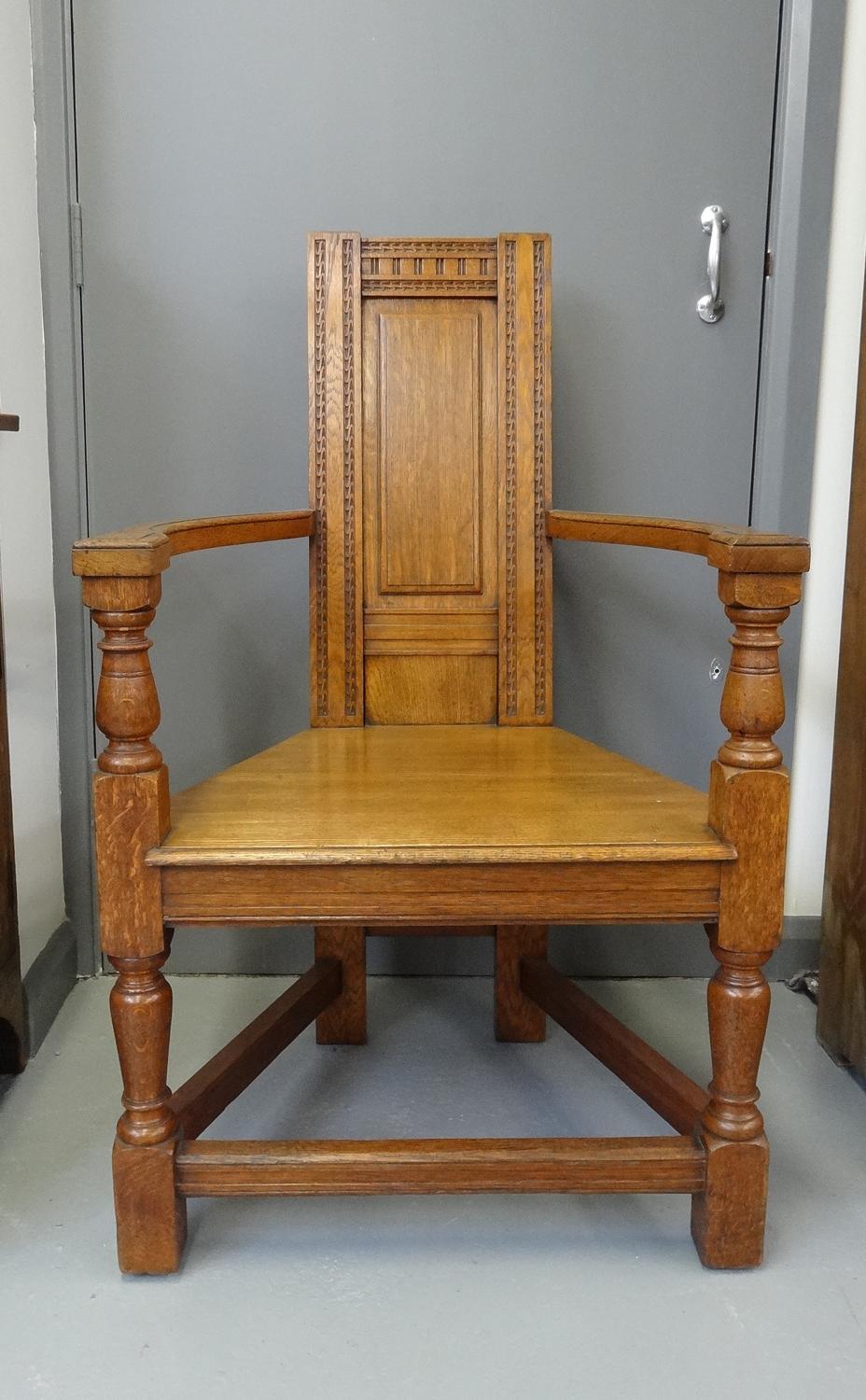 Extremely rare EW Godwin Shakespeare oak armchair