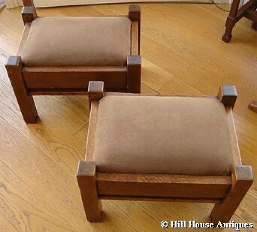 Rare pair of Liberty & Co stools