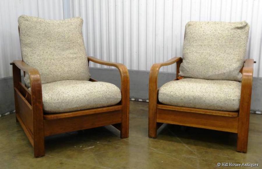 Pair of Heals Modernist magazine book chairs