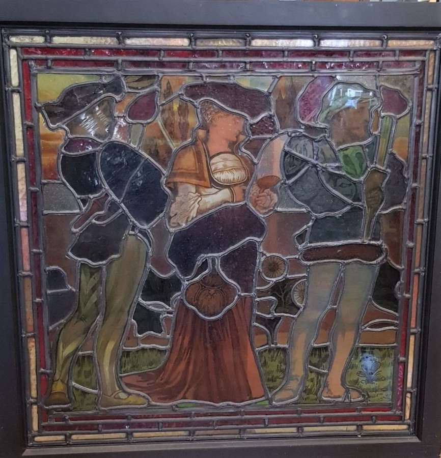 Arts & Crafts stained glass panel