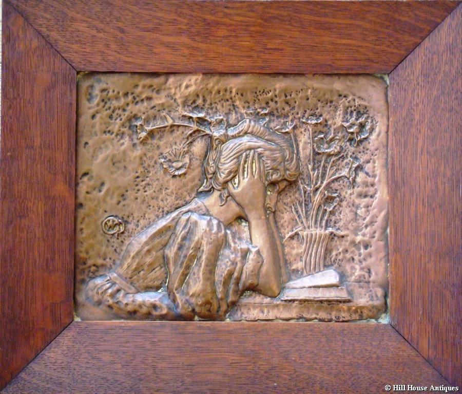 Rare Alexandre Charpentier copper plaque