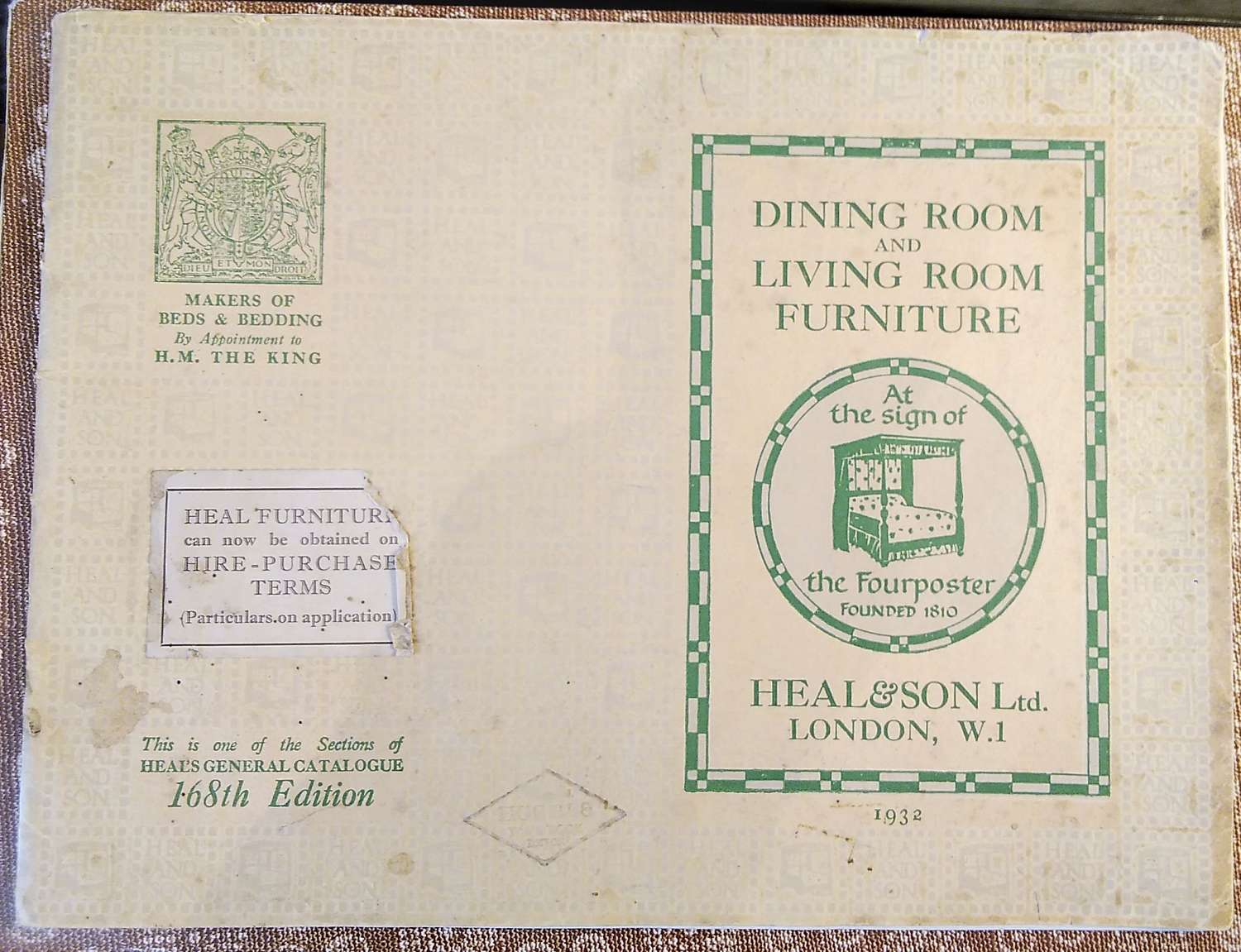 Original Heals 1932 Living and Dining Room furniture catalogue