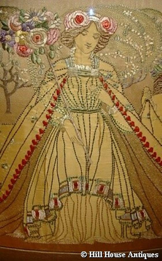 Rare Ann Macbeth Glasgow Style embroidery
