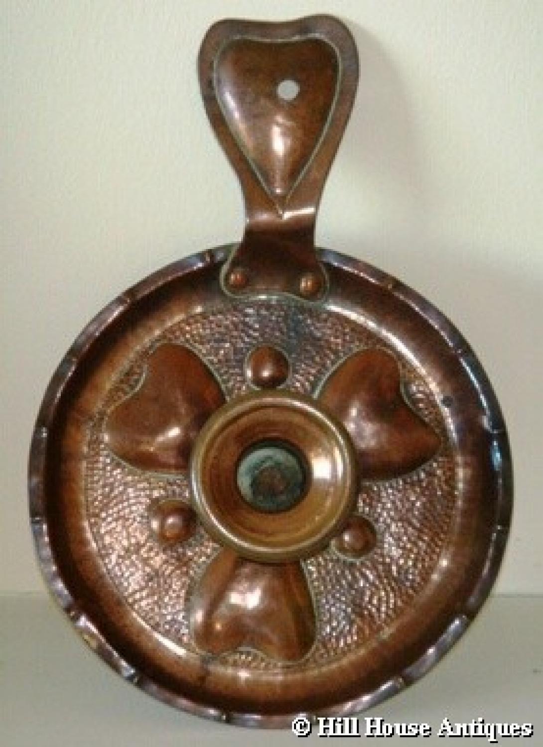 Voysey style copper chamberstick