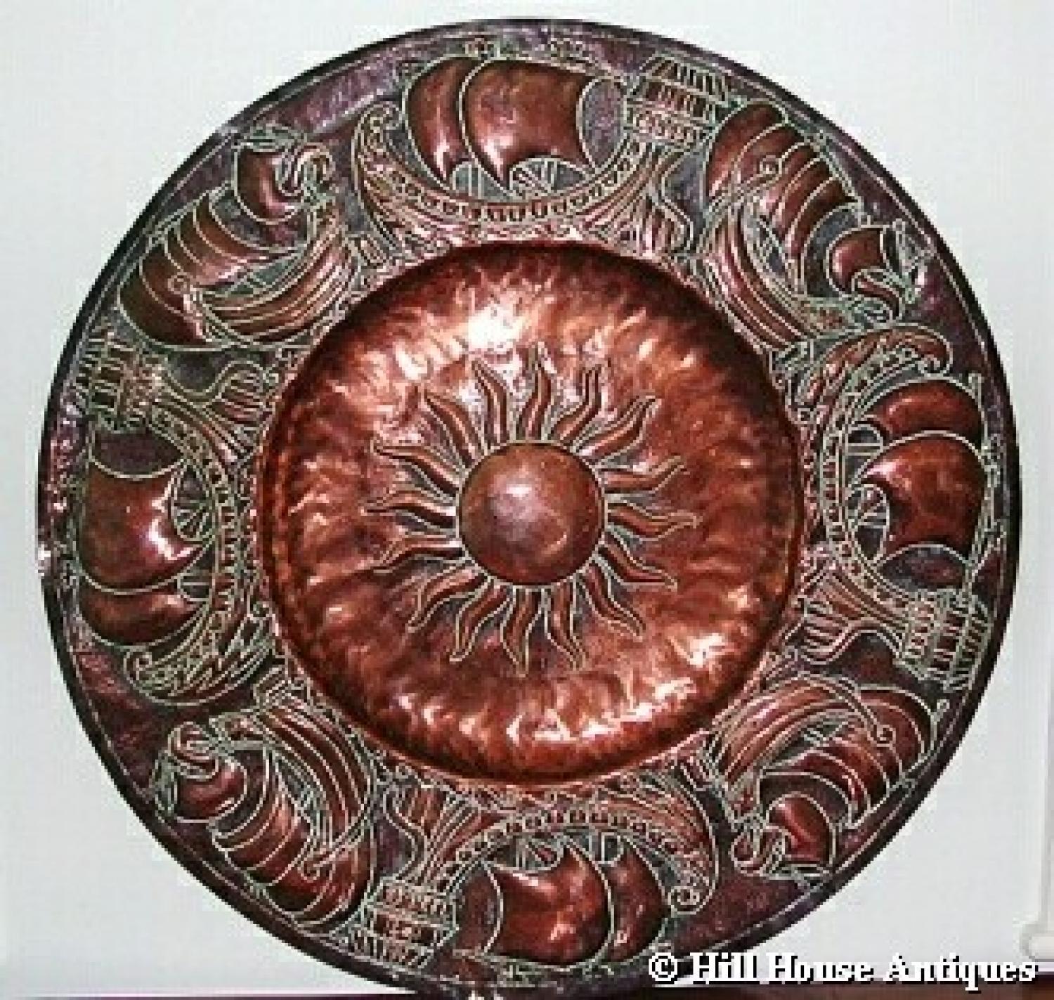Rare John Pearson Arts & Crafts large copper charger