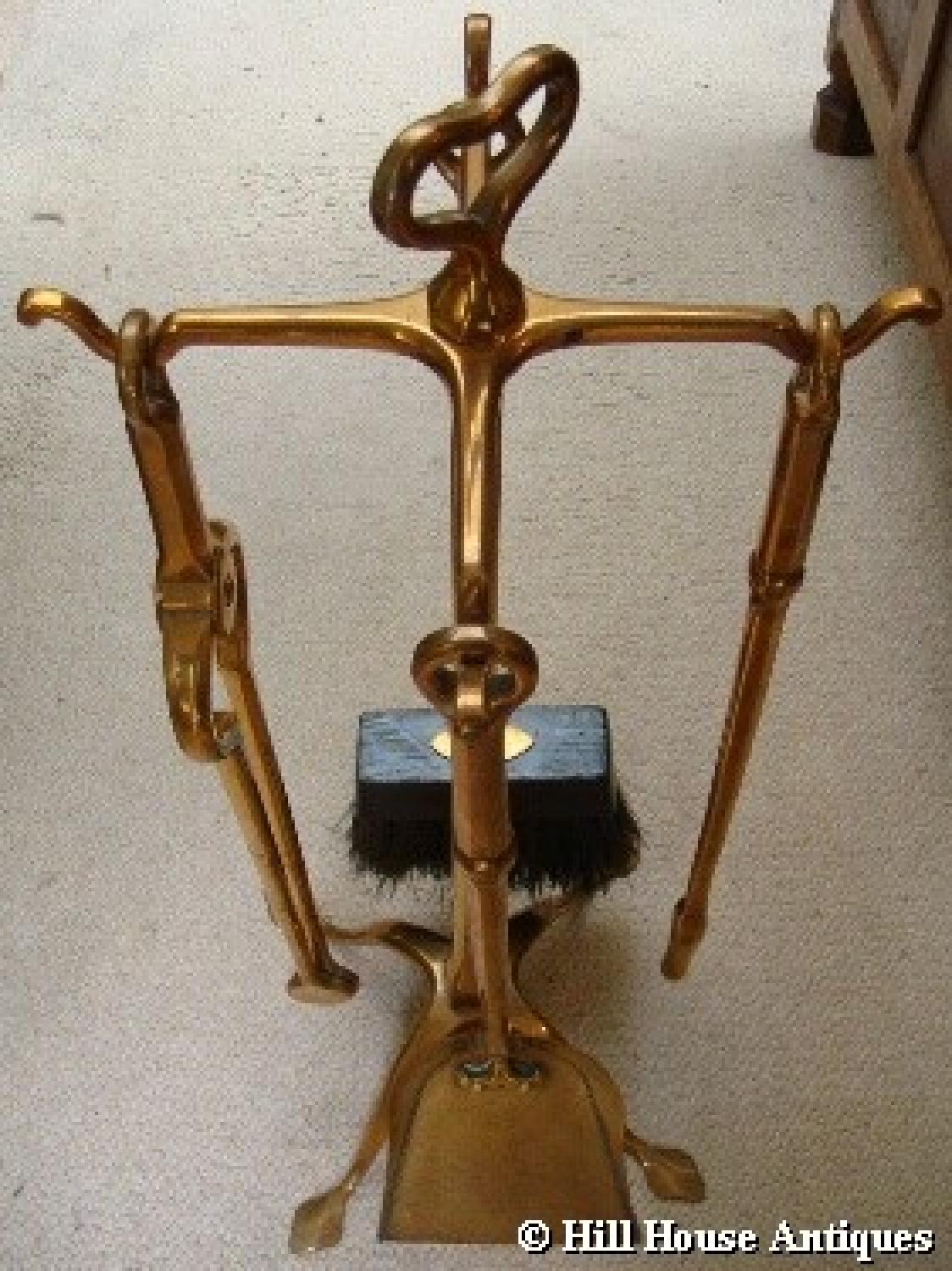 Rare Gordon Russell fire tools/stand