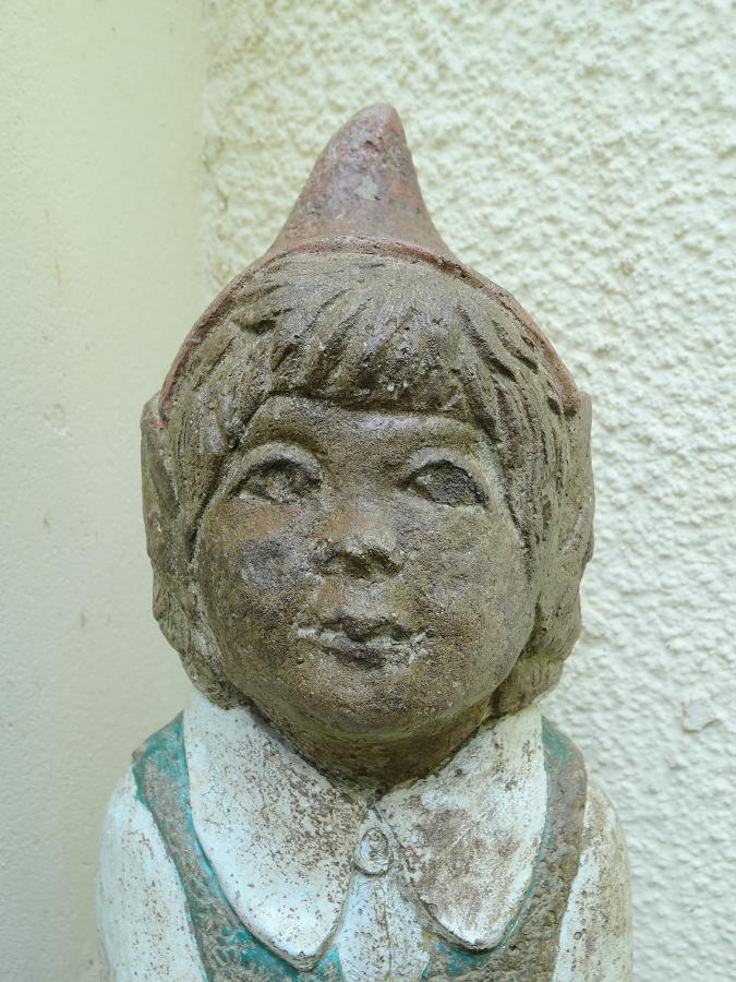 Early 20thC stone garden female elf gnome