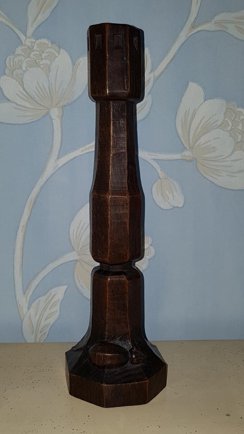 Early Mouseman lamp/candlestick