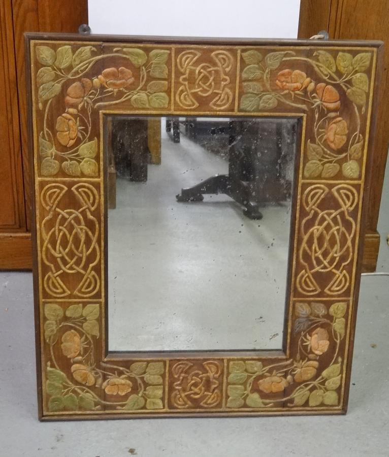 Henry Wyse of Arbroath style Arts & Crafts gesso mirror