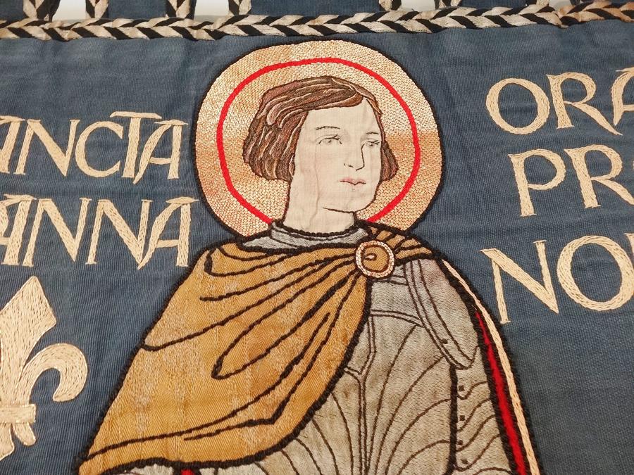 Joan of Arc Arts & Crafts textile school banner