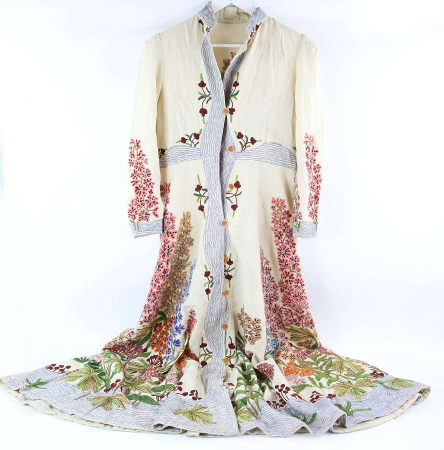 Early 20thC fully embroidered coat dress
