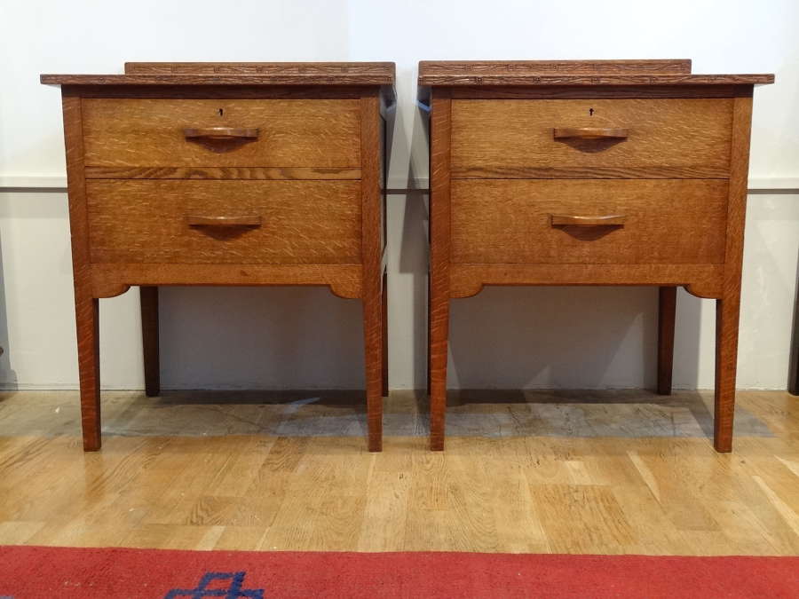 Rare pair of Arthur Simpson of Kendal bedside cabinets