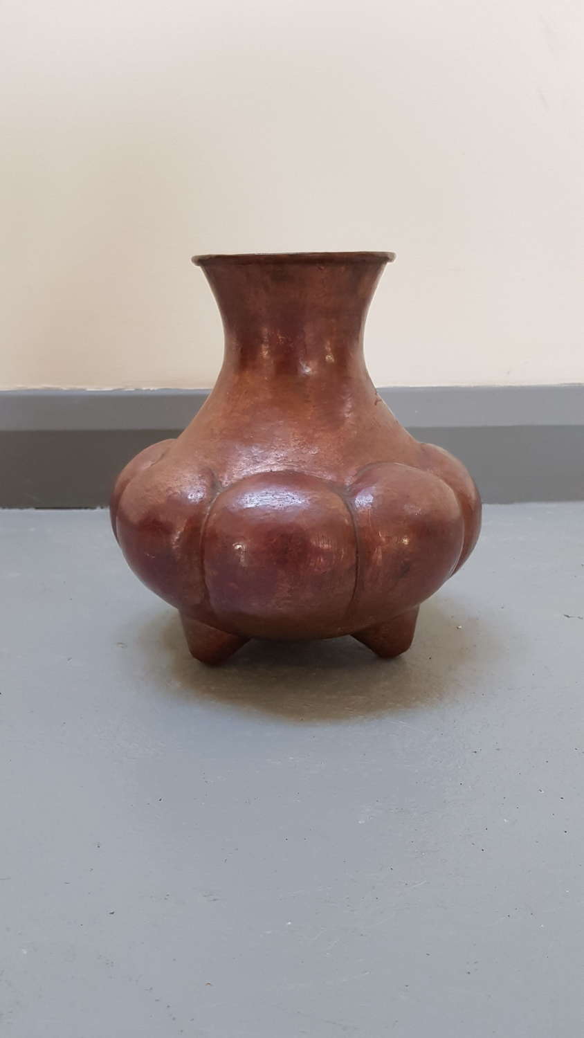 Arts & Crafts style beaten copper vase