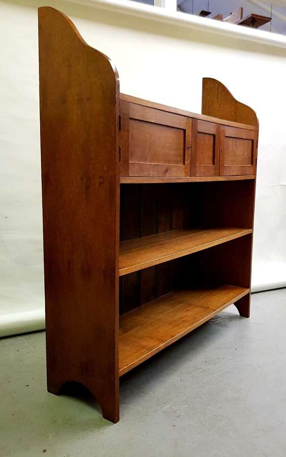 Heals style Arts & Crafts oak open bookcase