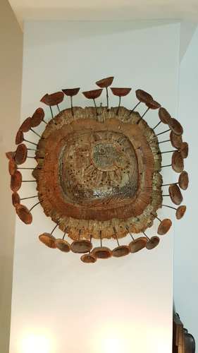 1950s George Frederick Cook stoneware wall light sculpture