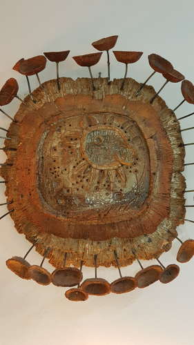 1950s George Frederick Cook stoneware wall light sculpture