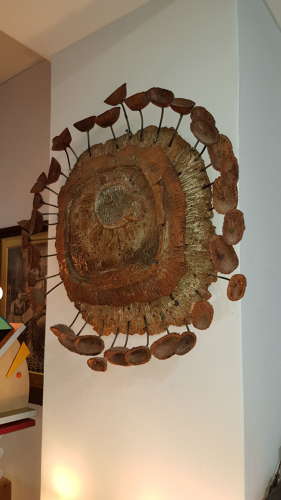 1950s George Frederick Cook stoneware wall light sculpture