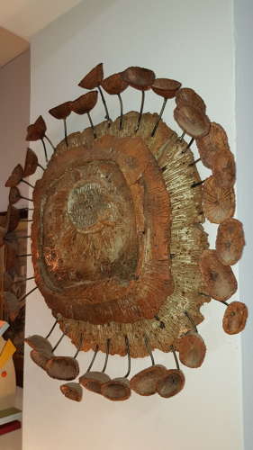 1950s George Frederick Cook stoneware wall light sculpture