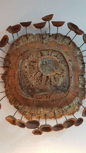 1950s George Frederick Cook stoneware wall light sculpture