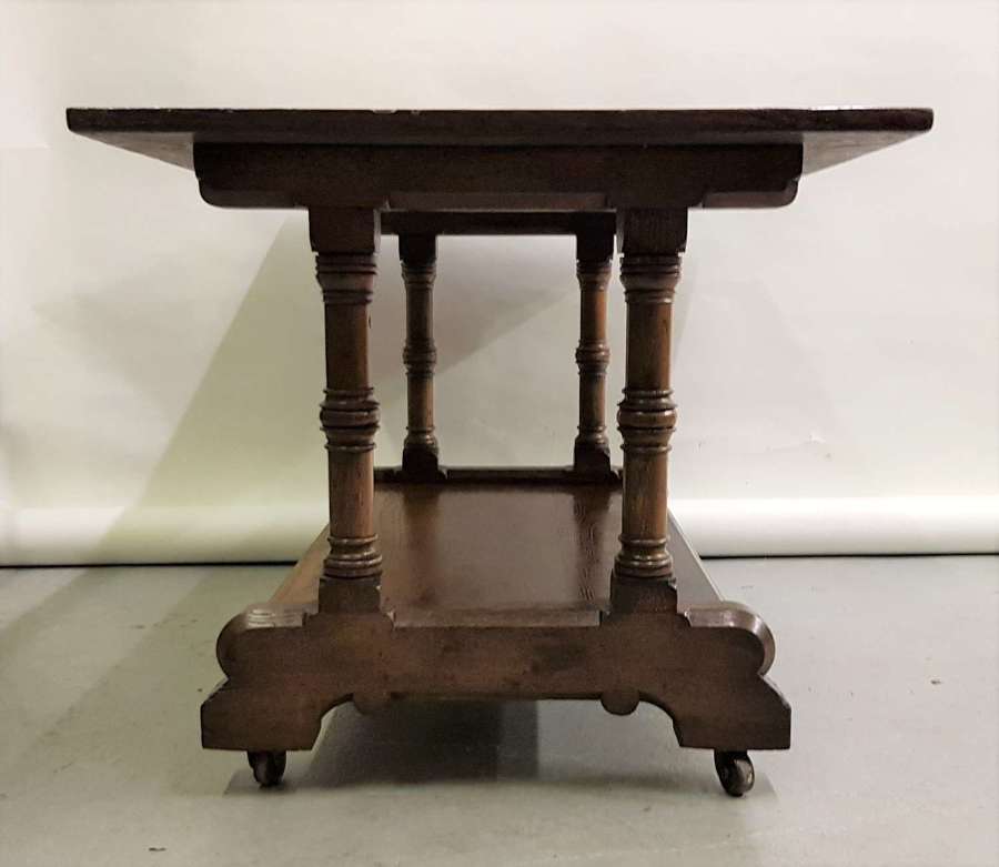 Arts & Crafts Gothic Revival oak centre coffee sofa table