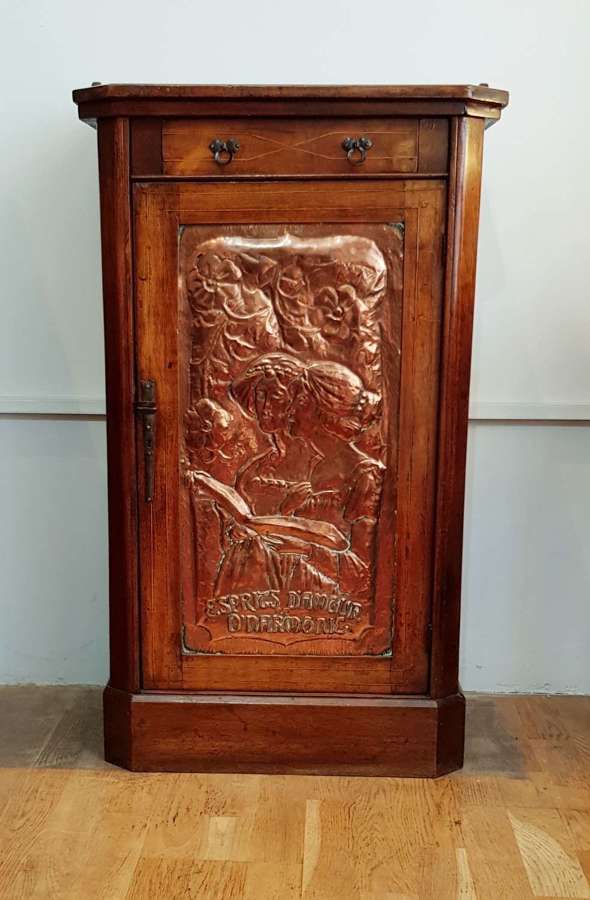 Rare Henry Bloomfield Bare Arts & Crafts Art Nouveau music cabinet