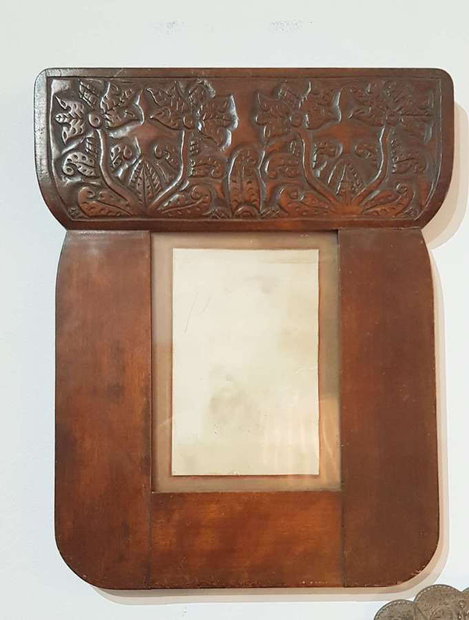 Russian Arts  & Crafts carved wooden photo frame
