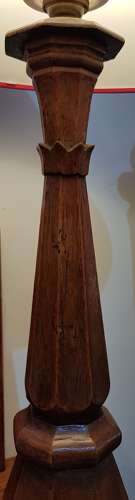 Cotswold School Arts & Crafts carved oak table lamp