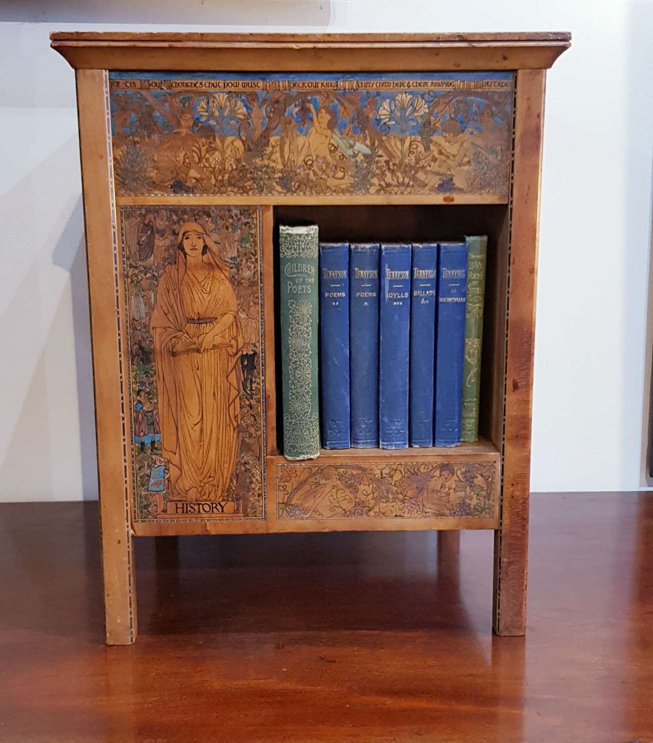 Rare Birmingham School Arts & Crafts painted table bookcase Kate Eadie