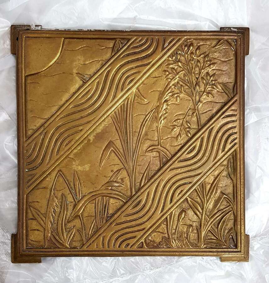 Thomas Jeckyll Aesthetic Movement brass trivet kettle stand Robbins & Co of Dudley