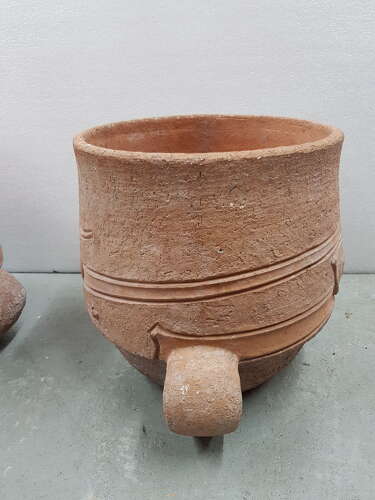 Rare pair of Arts & Crafts Liberty & Co Archibald Knox Thrym terracotta pots