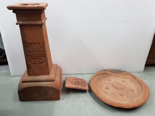 Rare Compton Pottery/Potters Art Guild Arts & Crafts terracotta bird bath