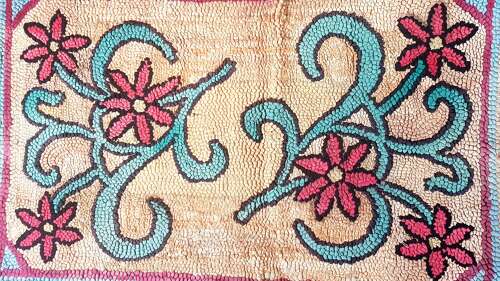 Arts & Crafts Lake District Proddy folk art rug