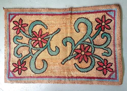 Arts & Crafts Lake District Proddy folk art rug