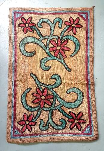 Arts & Crafts Lake District Proddy folk art rug