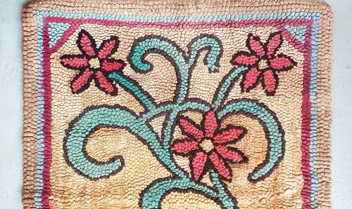 Arts & Crafts Lake District Proddy folk art rug