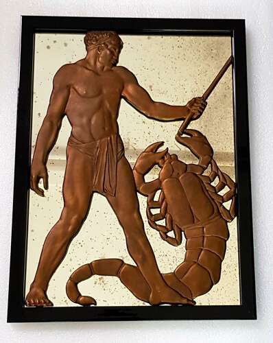Rare Selfridges Art Deco Birmingham Guild of Handicraft bronze Scorpio Zodiac panel