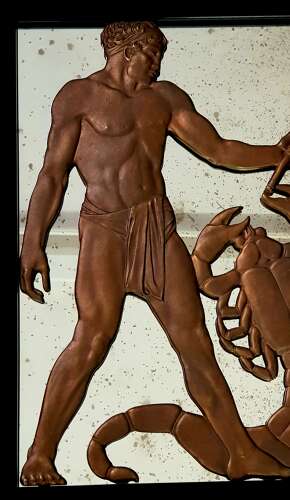 Rare Selfridges Art Deco Birmingham Guild of Handicraft bronze Scorpio Zodiac panel