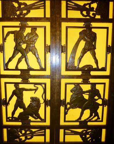 Rare Selfridges Art Deco Birmingham Guild of Handicraft bronze Scorpio Zodiac panel