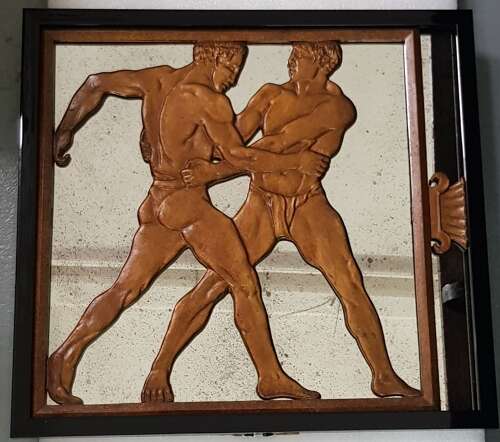 Rare Selfridges Art Deco Birmingham Guild of Handicraft bronze Gemini Zodiac panel