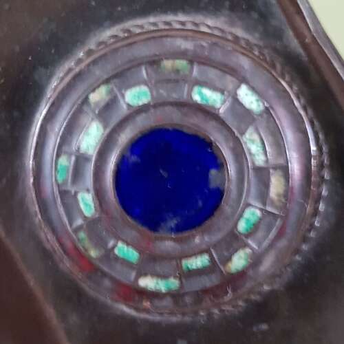 Rare Mabel Bendall Birmingham Arts & Crafts signed copper and enamel dish exhibition piece